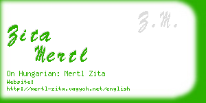 zita mertl business card